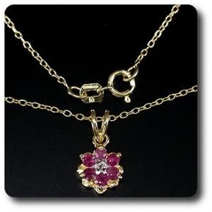 PENDENTIF RUBIS + CHAINE