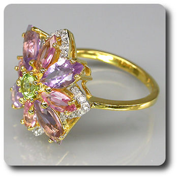 AMETHYST DIAMOND & TOURMALINE RING