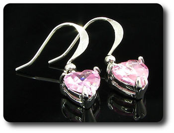 BOUCLES D'OREILLE SAPHIR ROSE