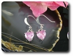 BOUCLES D'OREILLE SAPHIR ROSE