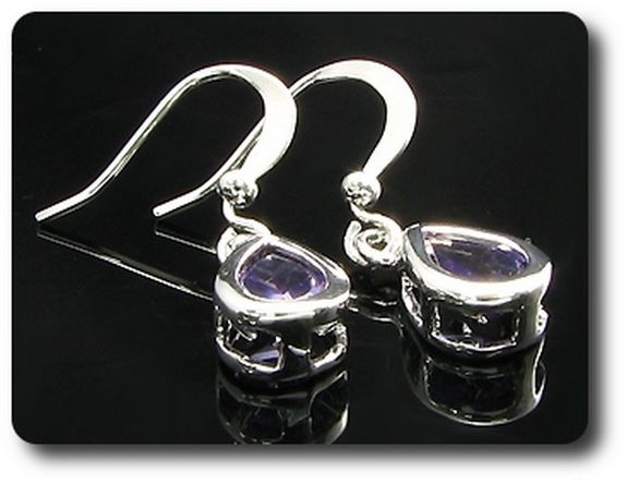 2x8mm Purple Amethyst Earrings