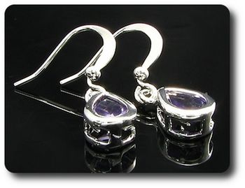 2x8mm Purple Amethyst Earrings