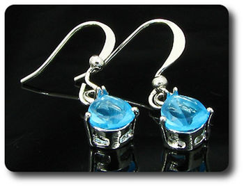 2x7mm Blue Sapphire Earrings
