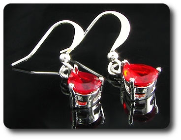 2x7mm Red Ruby Earring