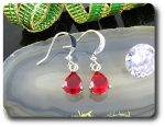 2x7mm Red Ruby Earring