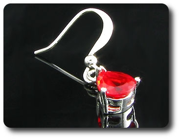 2x7mm Red Ruby Earring