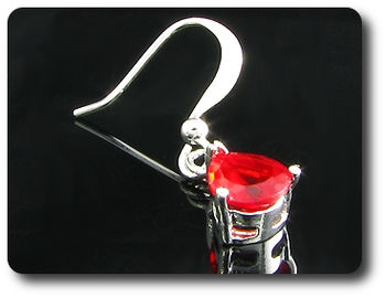 2x7mm Red Ruby Earring