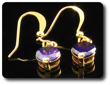2x7mm Purple Amethyst Earrings