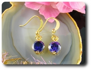 2x7mm Purple Amethyst Earrings