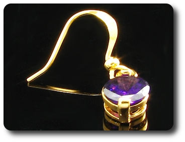 2x7mm Purple Amethyst Earrings