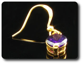 2x7mm Purple Amethyst Earrings