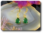 2x8mm Green Emerald Earrings