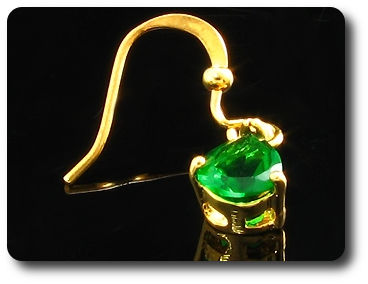 2x8mm Green Emerald Earrings