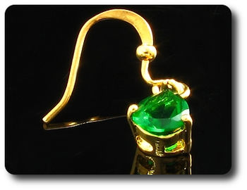 2x8mm Green Emerald Earrings
