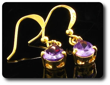 2x8mm Purple Amethyst Earrings