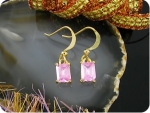 BOUCLES D'OREILLE SAPHIR ROSE