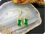 2x7mm Green Emerald Earrings