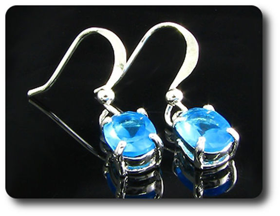 2x8mm Blue Sapphire Earrings