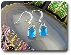 2x8mm Blue Sapphire Earrings