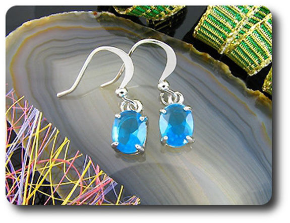 2x8mm Blue Sapphire Earrings