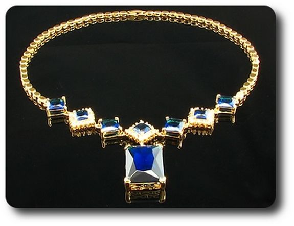 8x28-10mm Blue Sapphires Necklace