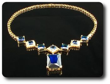 8x28-10mm Blue Sapphires Necklace