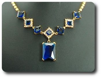 8x28-10mm Blue Sapphires Necklace