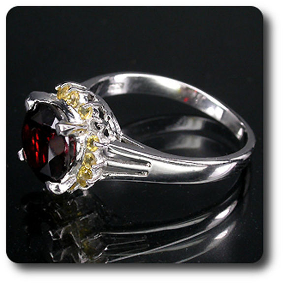 GARNET & CITRINE RING