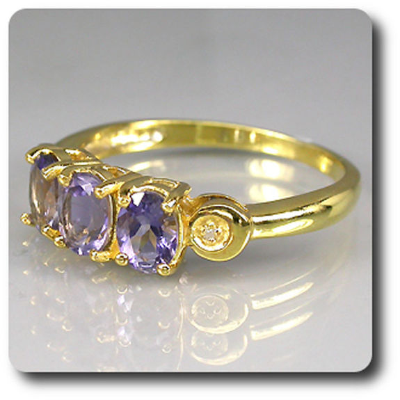 BAGUE IOLITE & DIAMANT