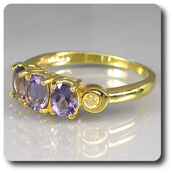 BAGUE IOLITE & DIAMANT