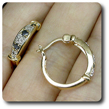 BOUCLES D'OREILLE SAPHIR & DIAMANT