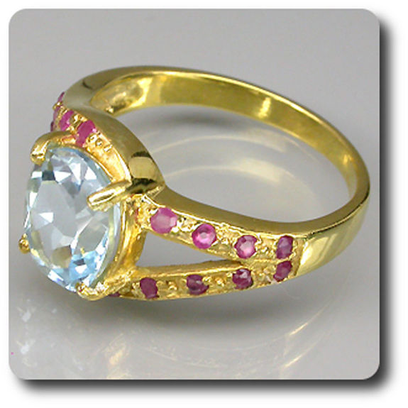 TOPAZ & RUBY RING
