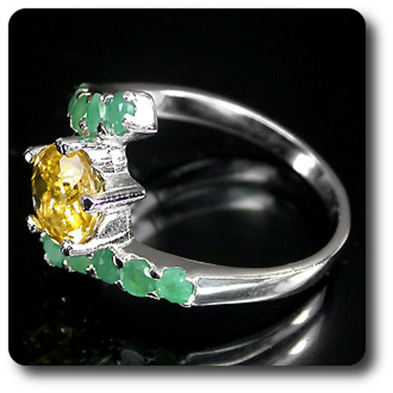 BAGUE CITRINE & EMERAUDE