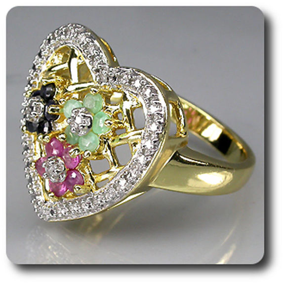 EMERALD RUBY SAPPHIRE RING
