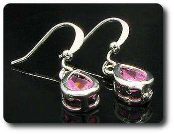 BOUCLES D'OREILLE SAPHIR ROSE