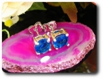 BOUCLES D'OREILLE SAPHIR BLEU