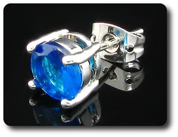 BOUCLES D'OREILLE SAPHIR BLEU