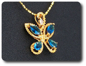 4x7 mm Blue Sapphire Pendant