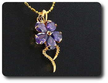 5x7 mm Purple Amethyst Pendant