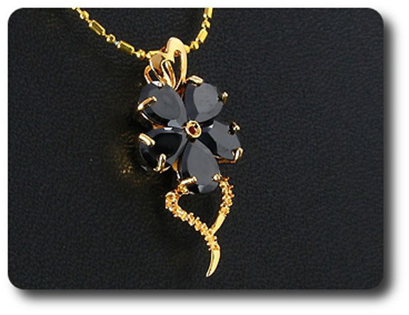 5x7 mm Black Sapphire Pendant