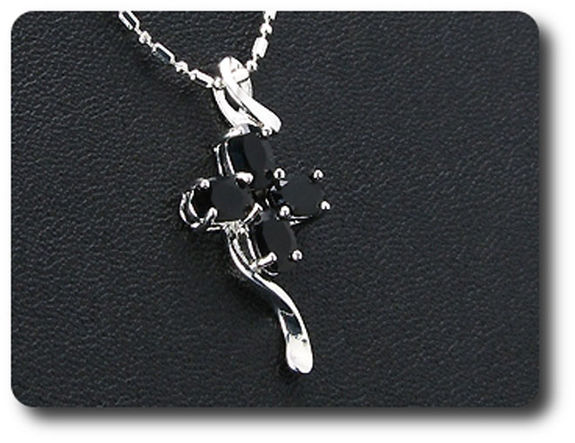 4x6 mm Black Sapphire Pendant