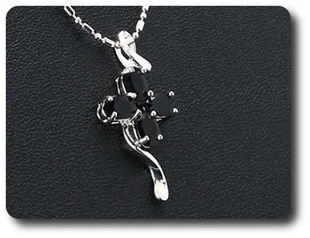 4x6 mm Black Sapphire Pendant