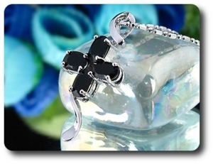 4x6 mm Black Sapphire Pendant