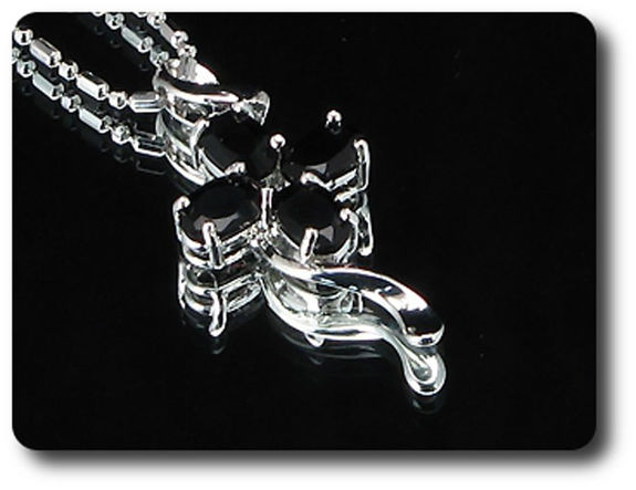 4x6 mm Black Sapphire Pendant