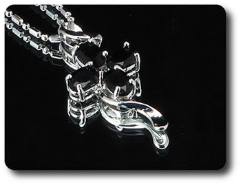 4x6 mm Black Sapphire Pendant