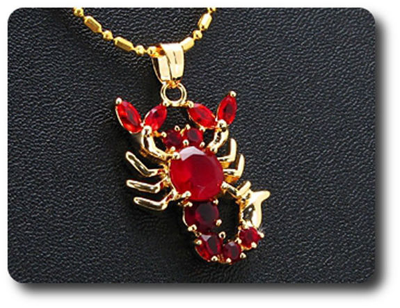 7-3 mm Red Ruby Scorpion Pendant
