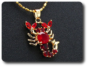 7-3 mm Red Ruby Scorpion Pendant