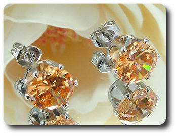 BOUCLES D'OREILLE SAPHIR ORANGE