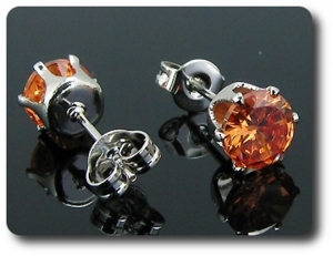 BOUCLES D'OREILLE SAPHIR ORANGE