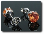 BOUCLES D'OREILLE SAPHIR ORANGE
